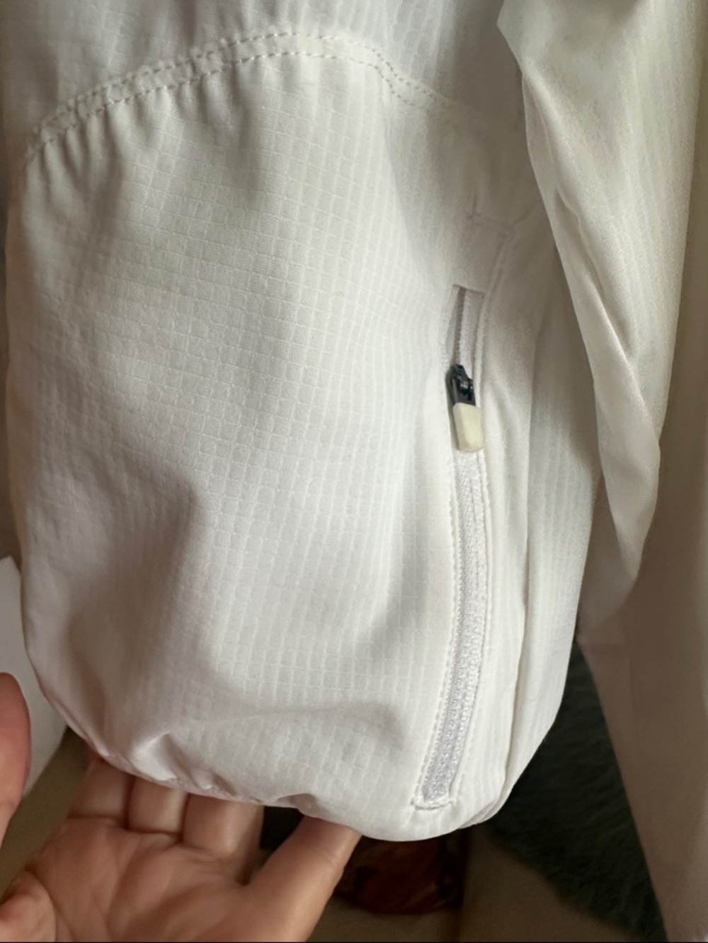 Lightweight White Hooded Windbreaker Jacket - Picture 3 of 12